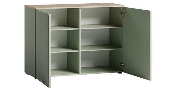 SIDEBOARD  120,2/89/43 cm  - Eichefarben/Schwarz, Design, Holzwerkstoff/Kunststoff (120,2/89/43cm) - Voleo