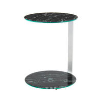 BEISTELLTISCH in Metall, Glas, Holzwerkstoff 40/40/53 cm  - Silberfarben/Schwarz, Basics, Glas/Holzwerkstoff (40/40/53cm) - Kayoom