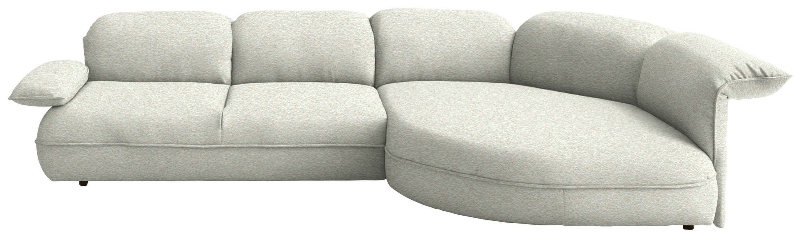 ECKSOFA Chenille Creme  - Creme/Schwarz, Design, Kunststoff/Textil (343/154cm) - Koinor
