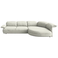 ECKSOFA Chenille Creme  - Creme/Schwarz, Design, Kunststoff/Textil (343/154cm) - Koinor