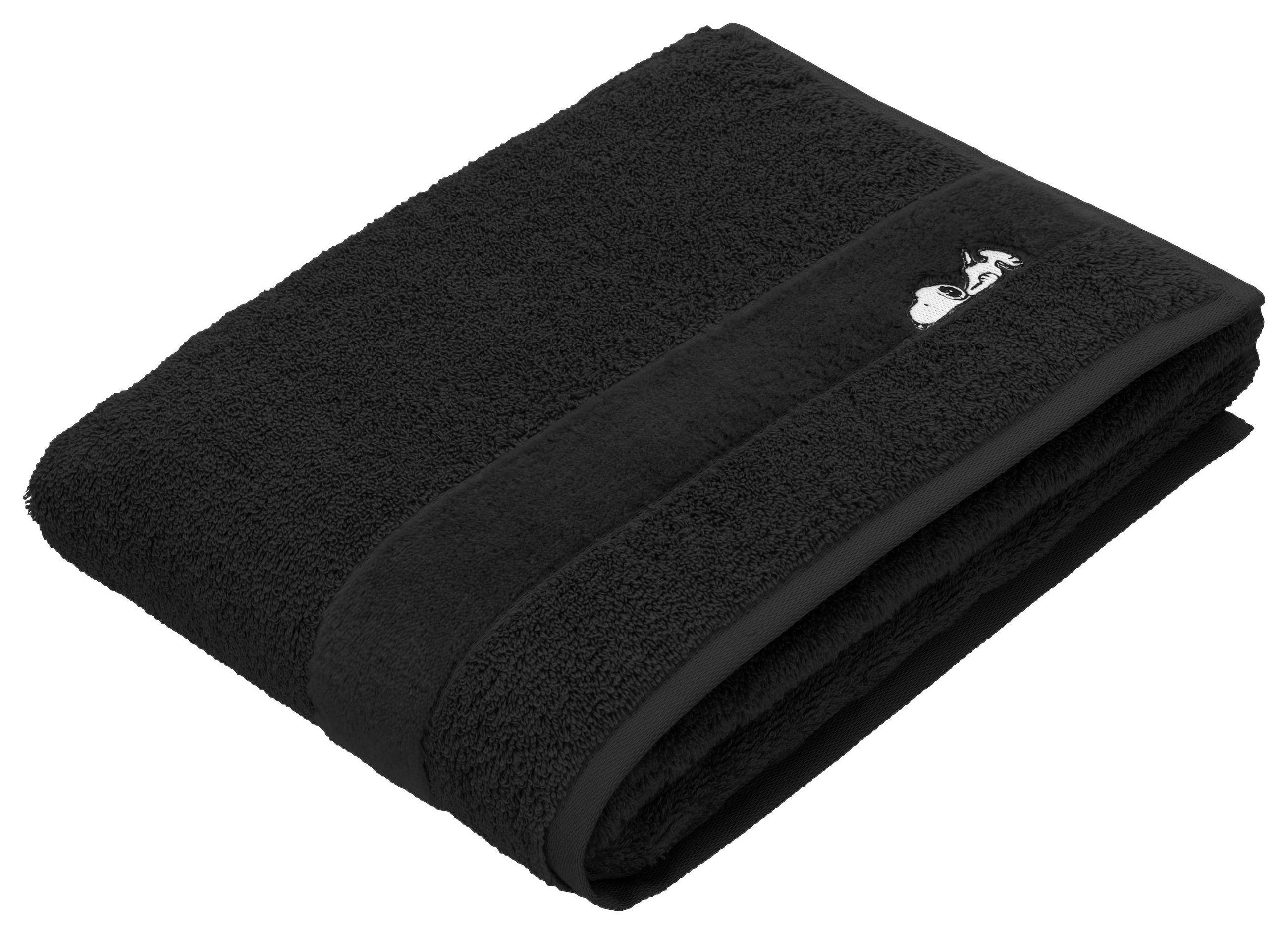 Vossen Duschtuch Sleepy Snoopy Schwarz 67x140 cm