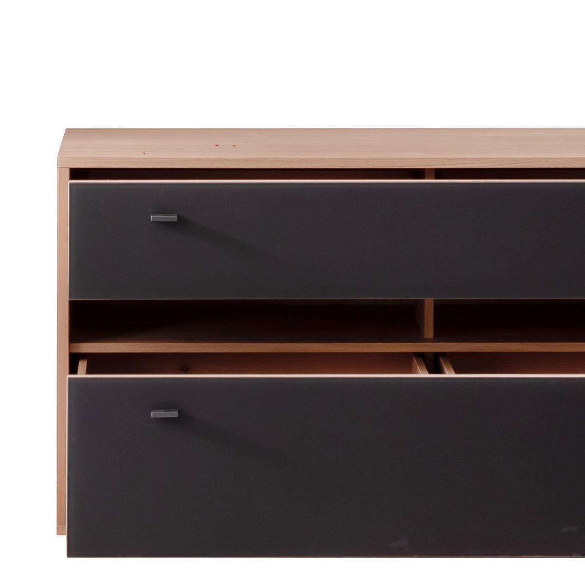HYLLKOMBINATION  i antracit, ek Bianco  328/193/50 cm  - ek Bianco/svart, Design, metall/trämaterial (328/193/50cm) - MID.YOU