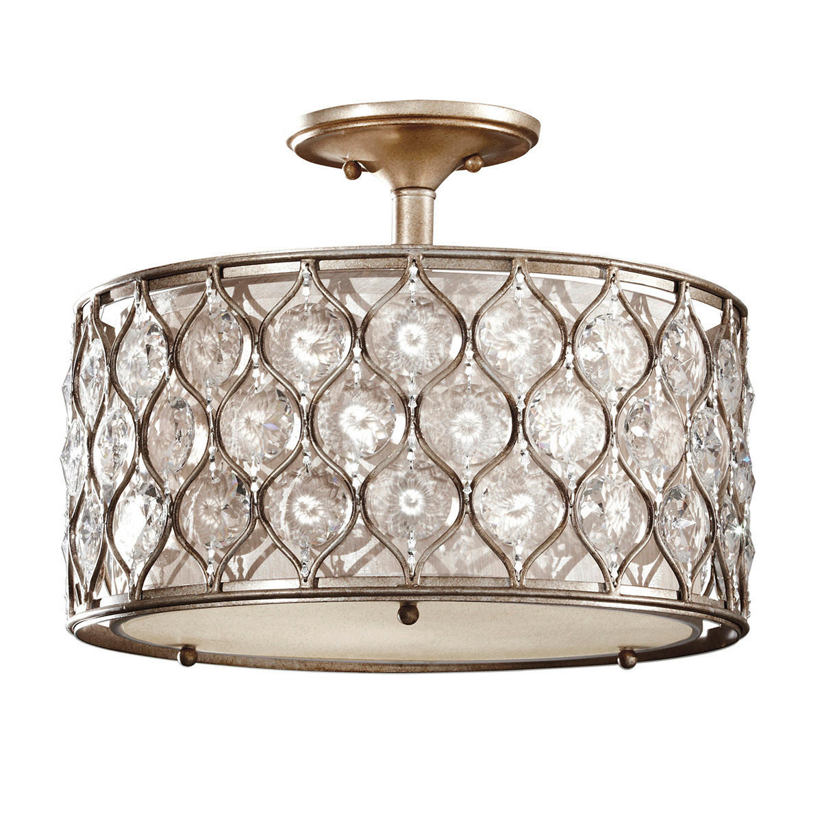 SVJETILJKA STROPNA Elstead Lucia  - srebrne boje, Konvencionalno, staklo/metal (40.6/31.8cm) - Elstead Lighting