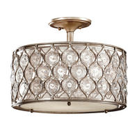 DECKENLEUCHTE  40.6/31.8 cm    - Silberfarben, Konventionell, Glas/Textil (40.6/31.8cm) - Elstead Lighting