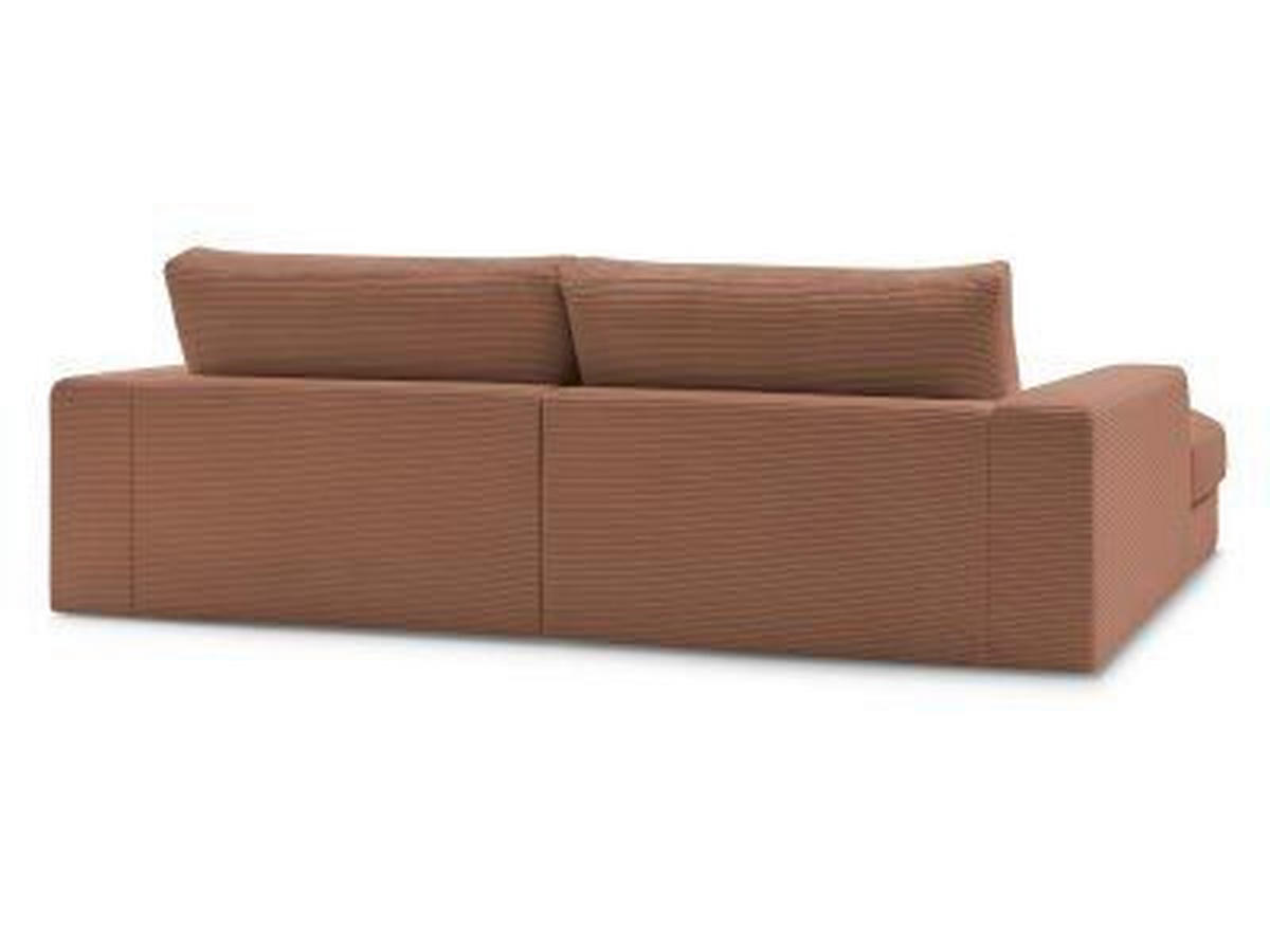 ECKSOFA  LEONARD Orange Cord  - Schwarz/Orange, MODERN, Kunststoff/Textil (274/159cm)