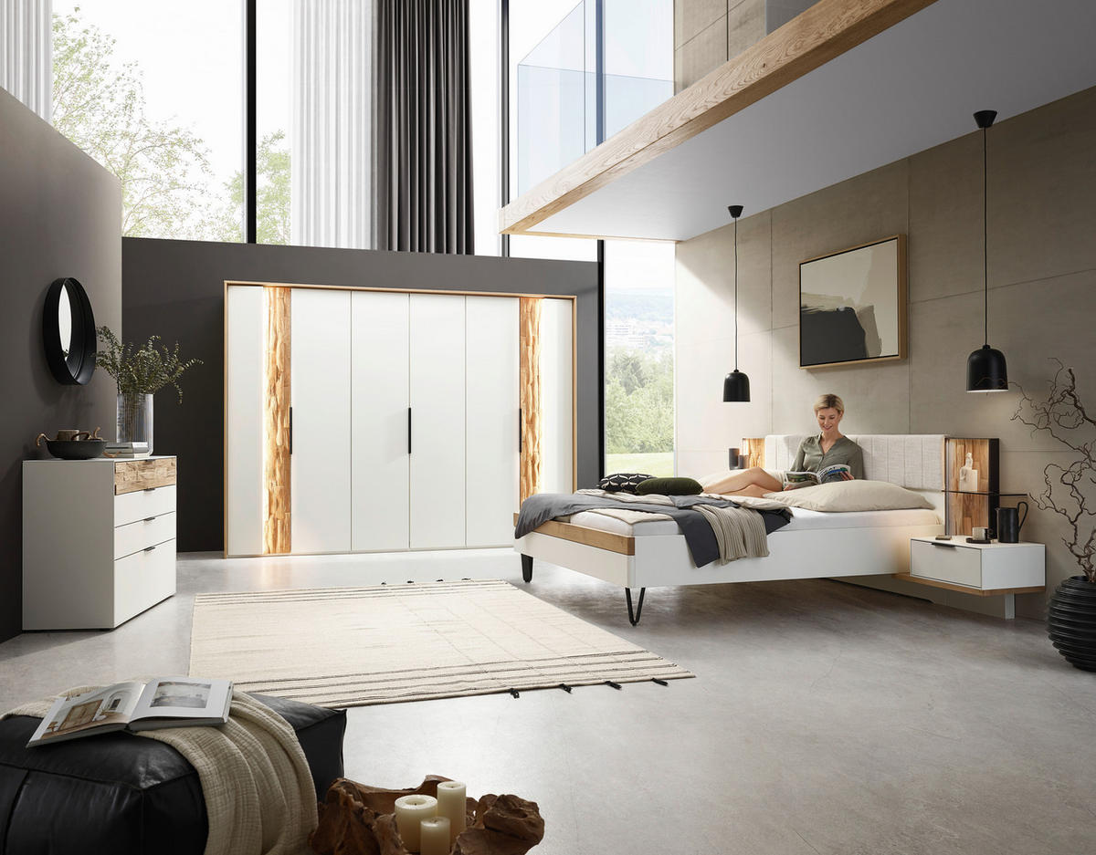 DREHTÜRENSCHRANK in Weiss, Wildeiche  - Wildeiche/Weiss, Design, Holz/Holzwerkstoff (301,9/223,3/62cm) - Dieter Knoll