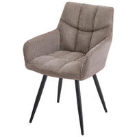 NASLANJAČ, kovina, tekstil črna, rjavosiva  - rjavosiva/črna, Design, kovina/tekstil (61/83,5/60cm) - Stylife