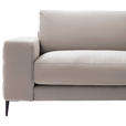 ECKSOFA in Velours Sandfarben  177/253 cm  - Sandfarben/Schwarz, Design, Textil/Metall (177/253cm) - Dieter Knoll