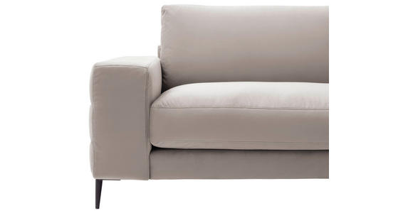 ECKSOFA in Velours Sandfarben 177/253 cm - Sandfarben/Schwarz, Design, Textil/Metall (177/253cm) - Dieter Knoll