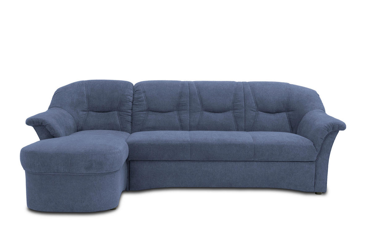 ECKSOFA  in Mikrofaser Dunkelblau  146/232 cm  - Schwarz/Dunkelblau, KONVENTIONELL, Kunststoff/Textil (146/232cm) - MID.YOU