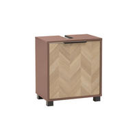 WASCHBECKENUNTERSCHRANK 50,3/56/33 cm  - Eichefarben/Lila, Natur, Holzwerkstoff/Kunststoff (50,3/56/33cm)