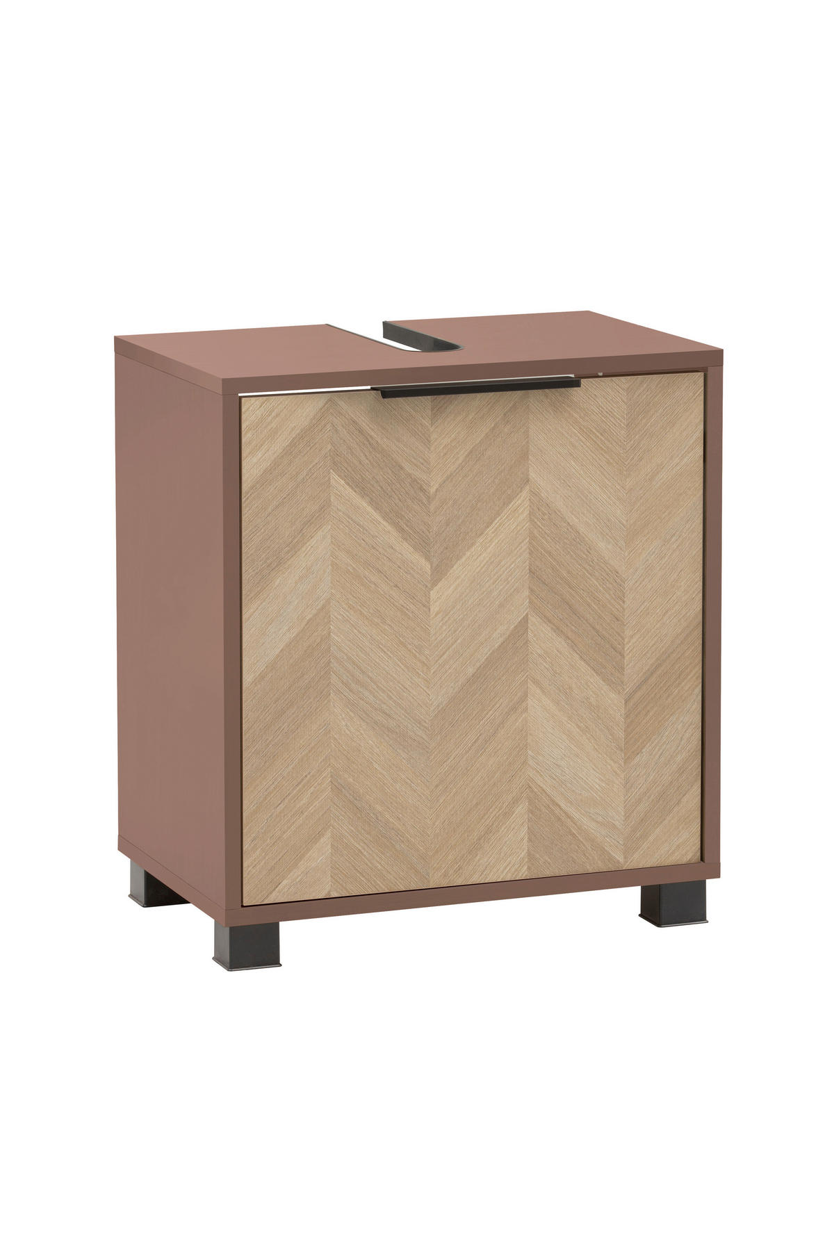 WASCHBECKENUNTERSCHRANK 50,3/56/33 cm  - Eichefarben/Lila, Natur, Holzwerkstoff/Kunststoff (50,3/56/33cm)