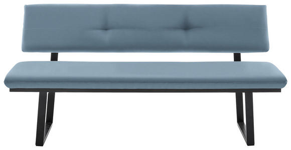 SITZBANK 180/86/60 cm in Schwarz, Hellblau - Schwarz/Hellblau, MODERN, Textil/Metall (180/86/60cm) - Cantus