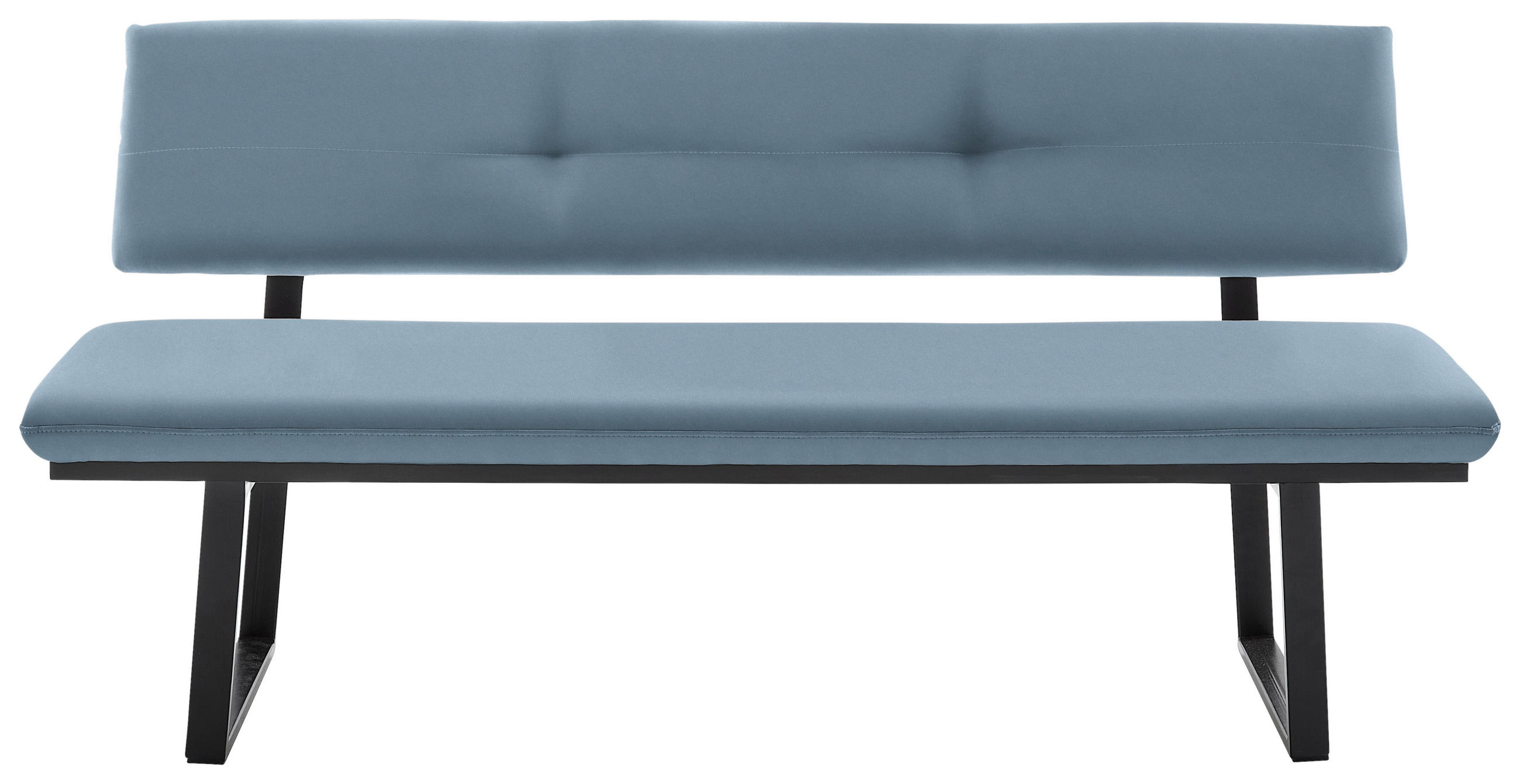 SITZBANK 200/86/60 cm  in Schwarz, Hellblau  - Schwarz/Hellblau, MODERN, Textil/Metall (200/86/60cm) - Cantus