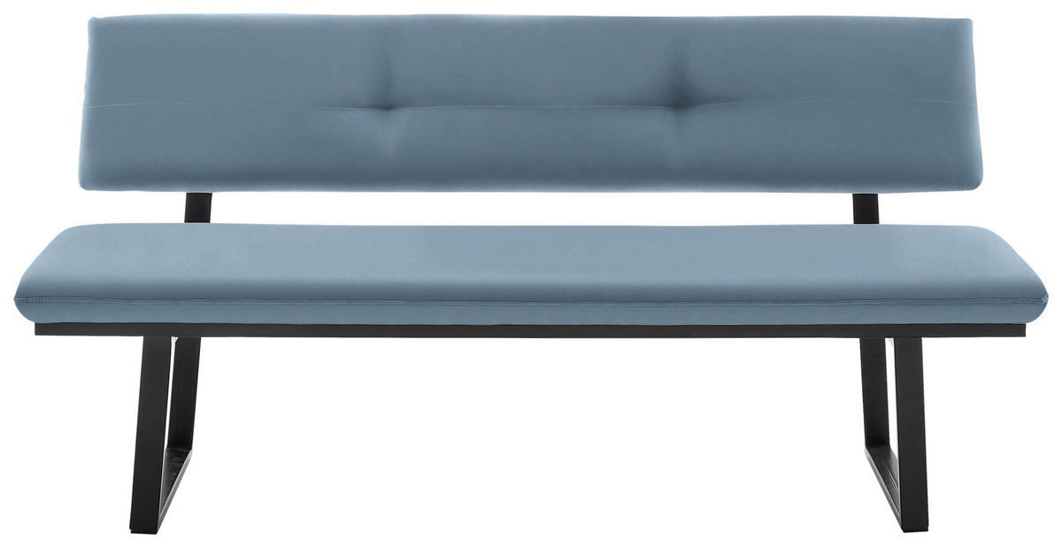 SITZBANK 180/86/60 cm  in Schwarz, Hellblau  - Schwarz/Hellblau, MODERN, Textil/Metall (180/86/60cm) - Cantus