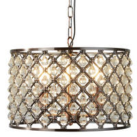 KRISTALL-HÄNGELEUCHTE 38/100 cm   - Kupferfarben, LIFESTYLE, Glas/Metall (38/100cm) - Searchlight