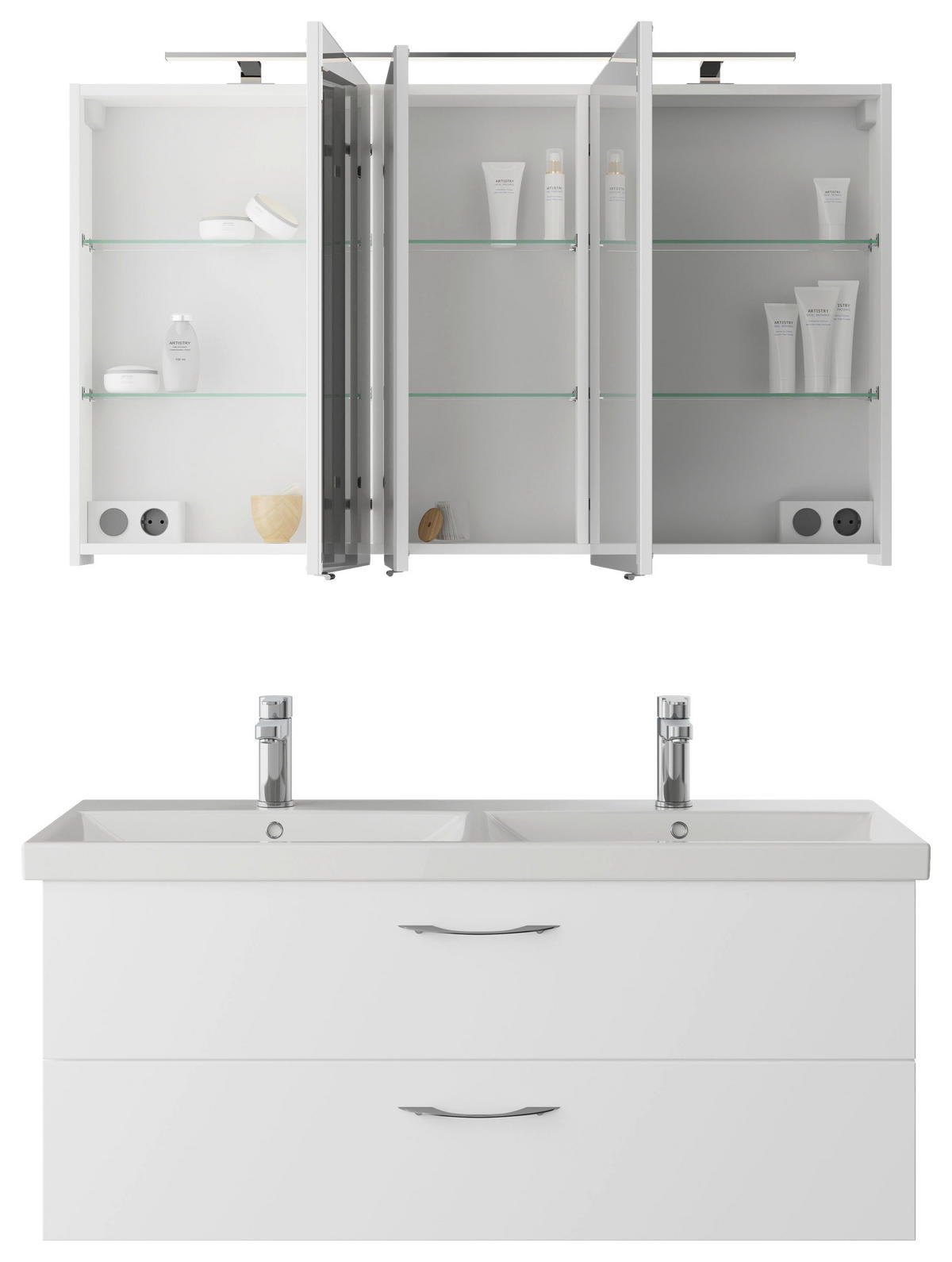 BADEZIMMER  in 120 cm  - Weiß Hochglanz/Weiß, KONVENTIONELL, Holzwerkstoff (120cm) - Pelipal