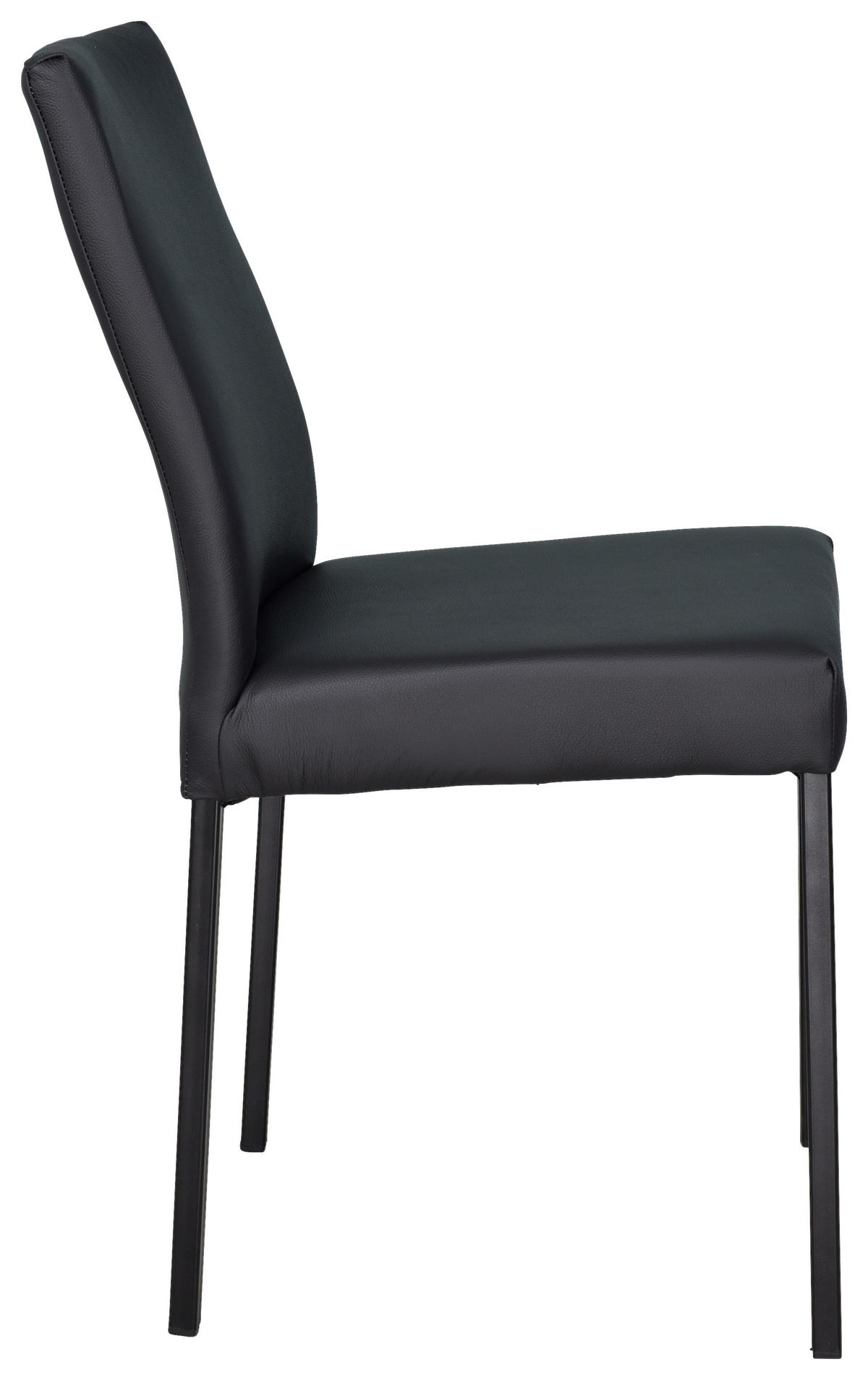 STUHL  in Stahl Echtleder  - Schwarz, Konventionell, Leder/Metall (45/89/44cm)