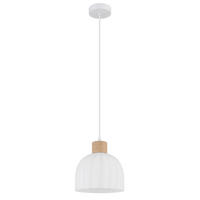 HÄNGELEUCHTE Swanson 20/120 cm  - Opal/Braun, Design, Glas/Holz (20/120cm) - Globo