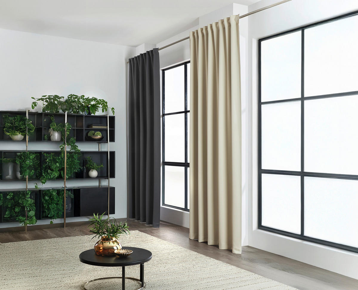 ZATEMŇOVACÍ ZÁVĚS, zatemnění, 140/300 cm - tmavě šedá, Basics, textil (140/300cm) - Esposa