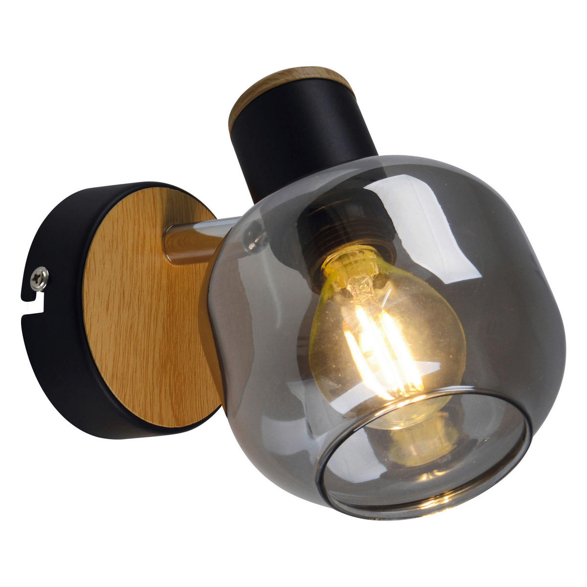 STRAHLER Fumoso 14/10 cm   - Schwarz/Naturfarben, MODERN, Glas/Metall (14/10cm) - Näve