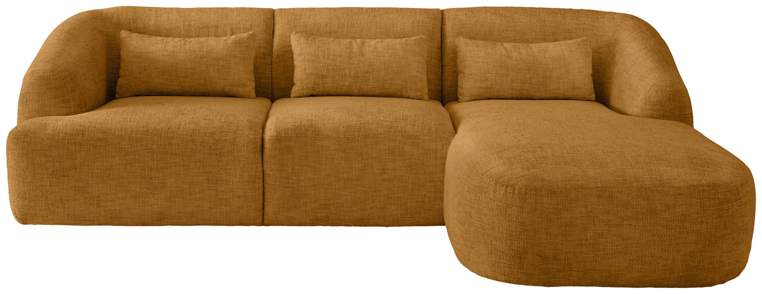 ECKSOFA in Struktur Goldfarben  256/160 cm  - Goldfarben/Schwarz, MODERN, Kunststoff/Textil (256/160cm) - Livetastic