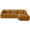 ECKSOFA in Struktur Goldfarben  - Goldfarben/Schwarz, Modern, Kunststoff/Textil (256/160cm) - Livetastic