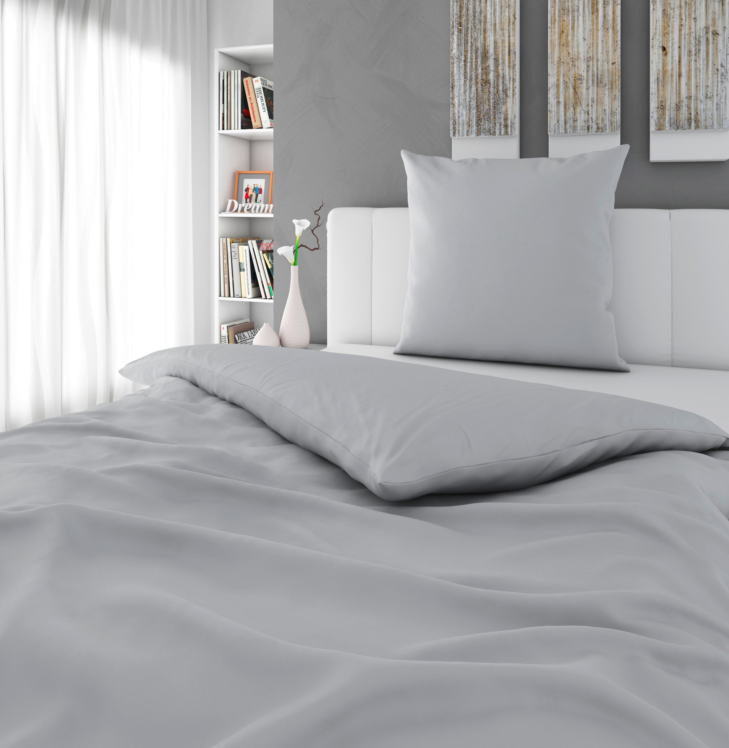 BETTWÄSCHE Renforcé 155/220 cm  - Grau, Textil (155/220cm) - Esposa