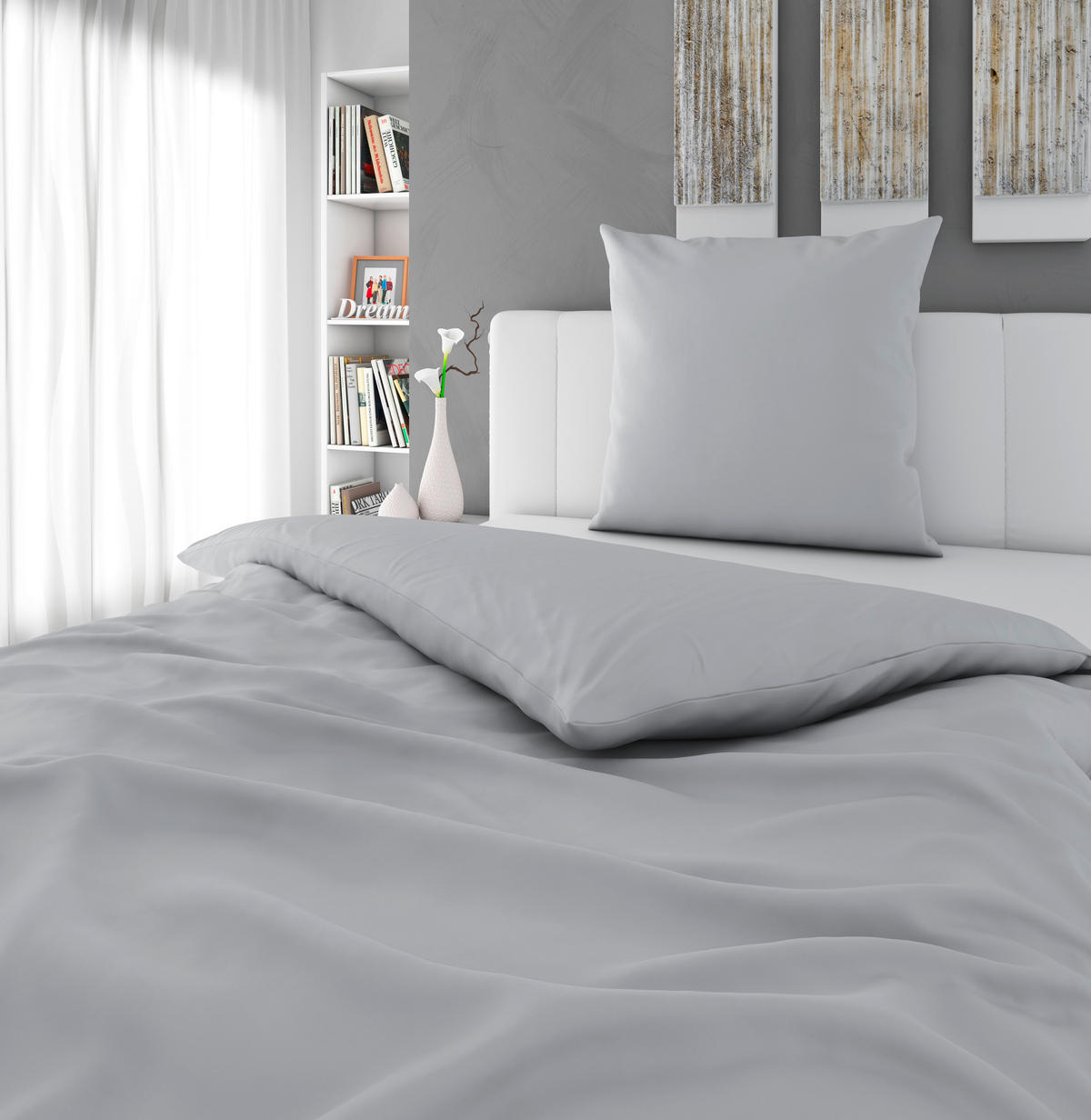 BETTWÄSCHE Renforcé 135/200 cm  - Grau, Textil (135/200cm) - Esposa