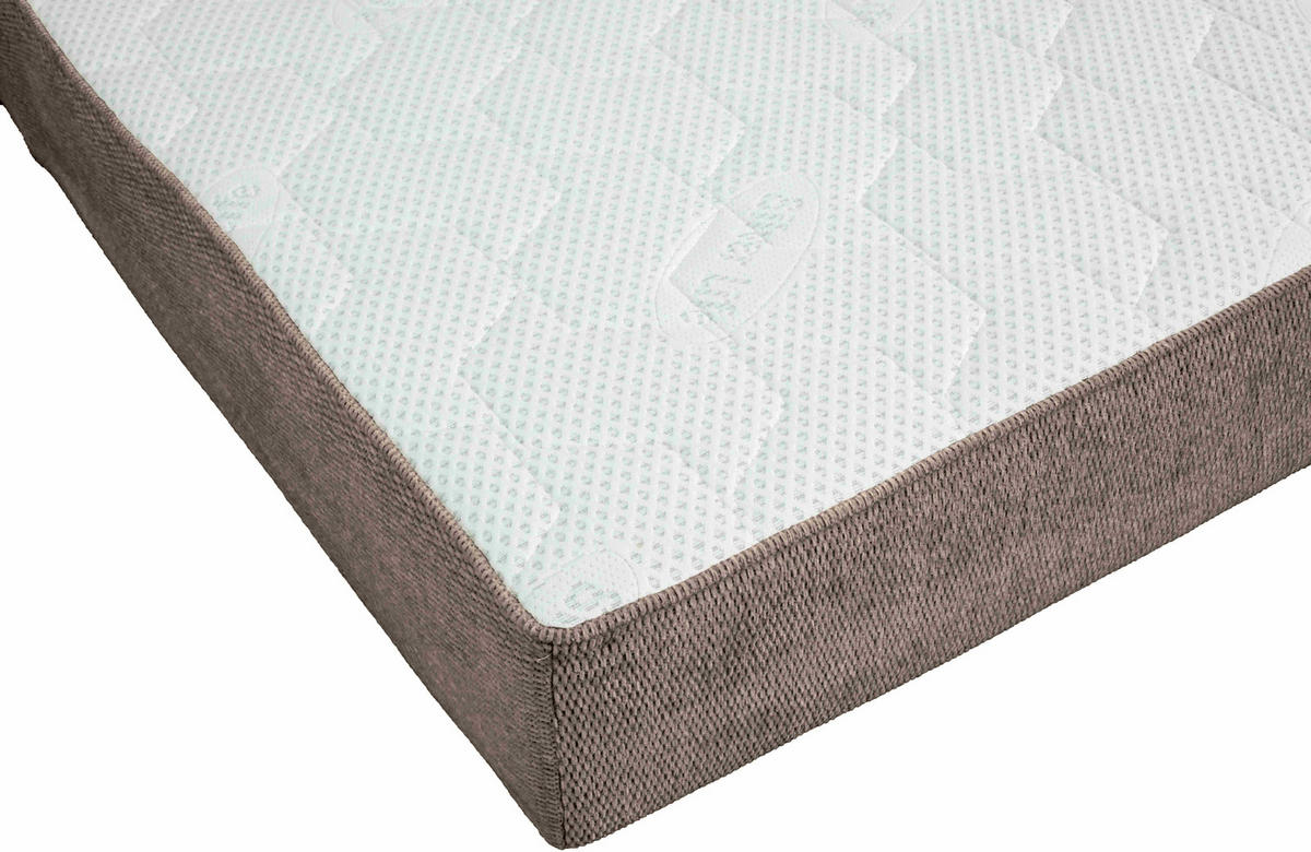 TASCHENFEDERKERNMATRATZE 180/200 cm, Höhe ca.: 25 cm, H2 + H4 = mittel + sehr fest, 7-Zonen - Sandfarben/Weiß, Design, Textil (180/200cm) - Chameo