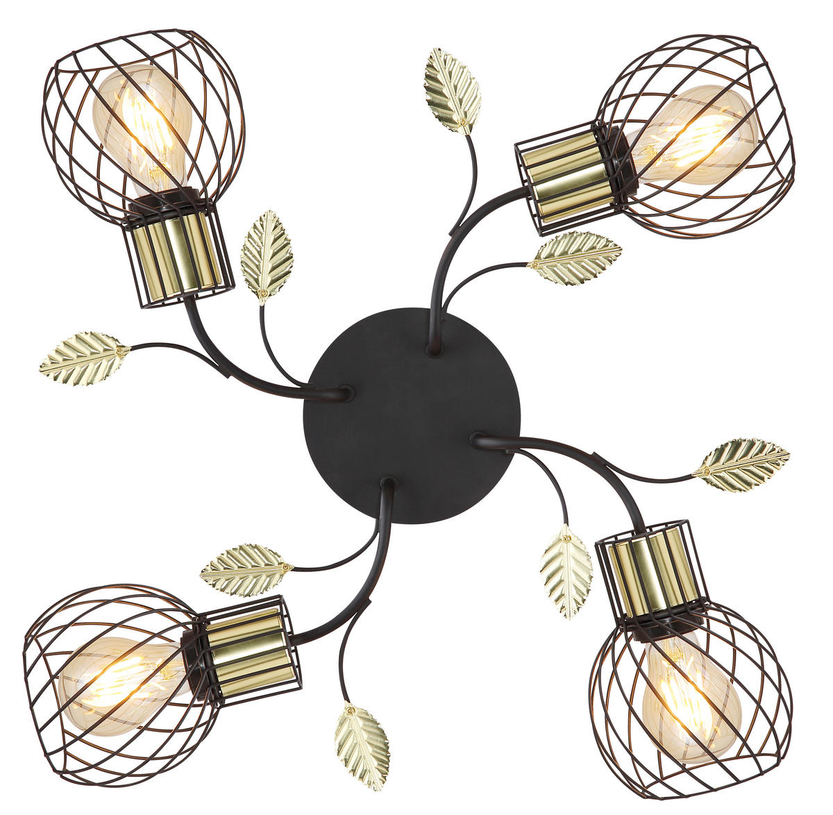 MENNYEZETI LÁMPA - fekete/sárgarézszínű, Basics, fém (58/16,5cm) - Globo