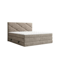 BOXSPRINGBETT 140/200 cm,  in Braun, Bettkasten, Matratzen, H2 + H3 = mittel + fest  - Schwarz/Braun, KONVENTIONELL, Kunststoff/Textil (140/200cm) - Carryhome
