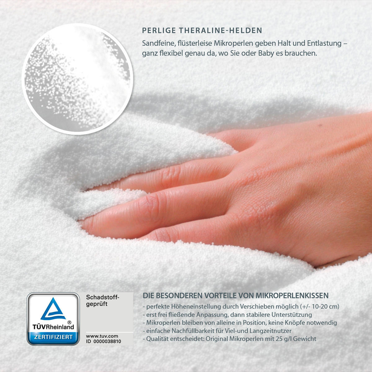 STILLKISSEN 190 cm   - Grau, Basics, Textil (190cm) - Theraline