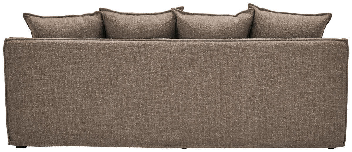 HUSSEN-3-SITZER-SOFA in Bouclé Braun  - Schwarz/Braun, Trend, Kunststoff/Textil (227/92/105cm) - Livetastic