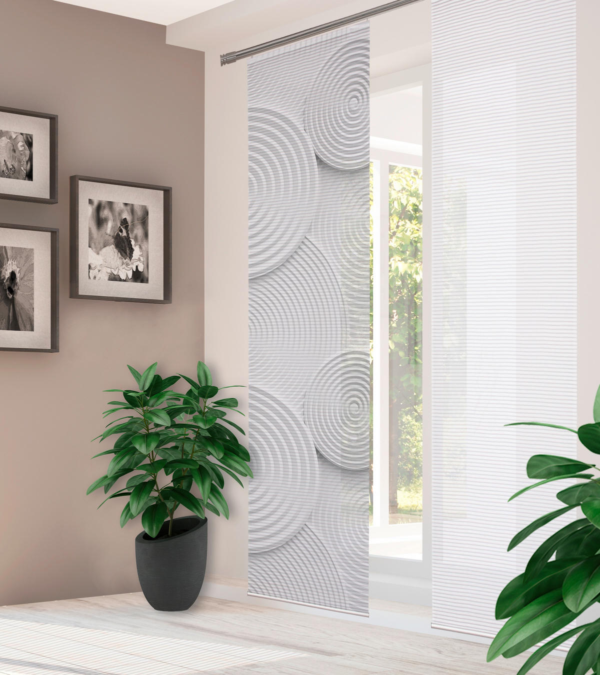 FLÄCHENVORHANG in Grau halbtransparent  - Grau, Design, Textil (60/245cm)
