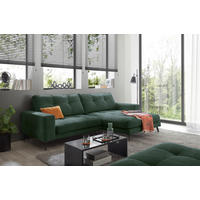 ECKSOFA ROCKPORT Dunkelgrün Webstoff  - Dunkelgrün/Schwarz, Basics, Textil/Metall (247/171cm) - Livetastic