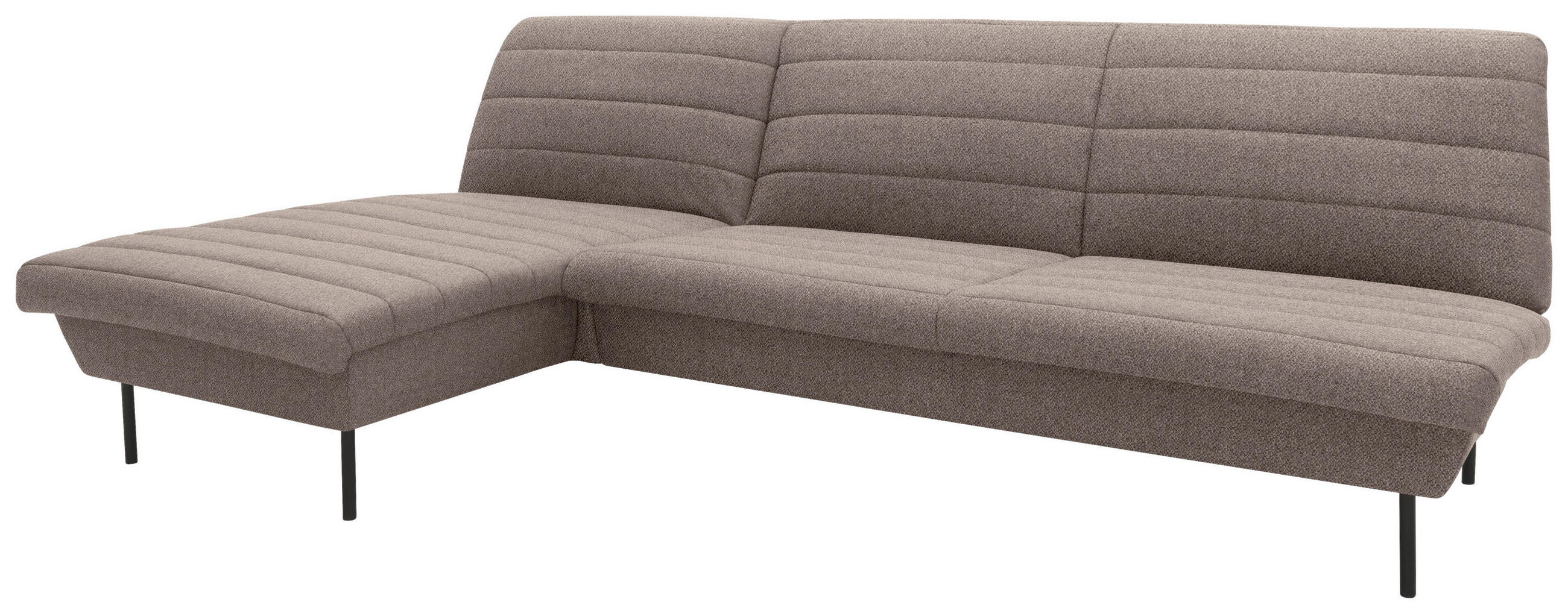 ECKSOFA Looks IX Braun, Beige Webstoff - Beige/Schwarz, Design, Textil/Metall (168/274cm) - LOOKS by W.Joop