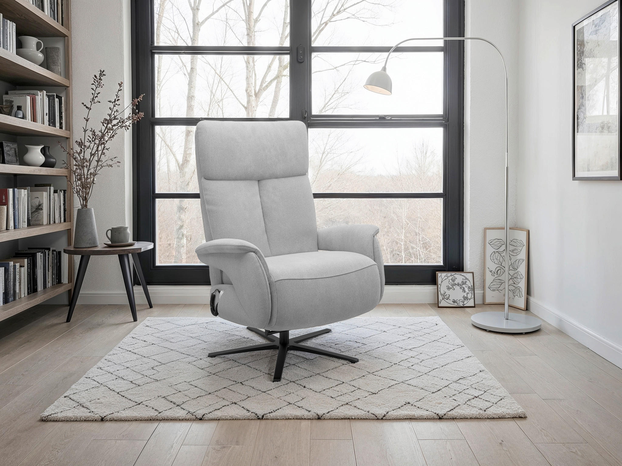 RELAXSESSEL in Textil Grau  - Schwarz/Grau, Basics, Textil/Metall (86/111/86cm) - Sit & More