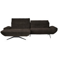 ECKSOFA  in Bouclé Dunkelbraun  170-195/280 cm  - Dunkelbraun/Schwarz, Design, Textil/Metall (170-195/280cm) - Dieter Knoll