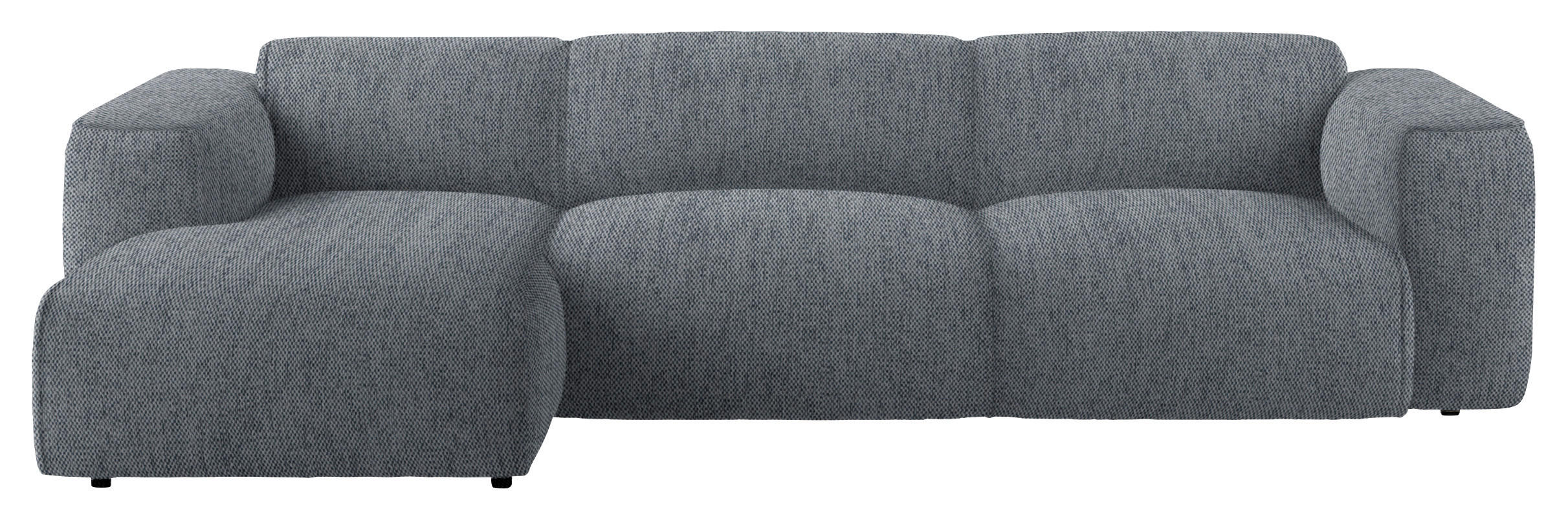 ECKSOFA Dunkelgrau Webstoff Rücken echt  - Dunkelgrau/Schwarz, Design, Kunststoff/Textil (171/290cm) - home24