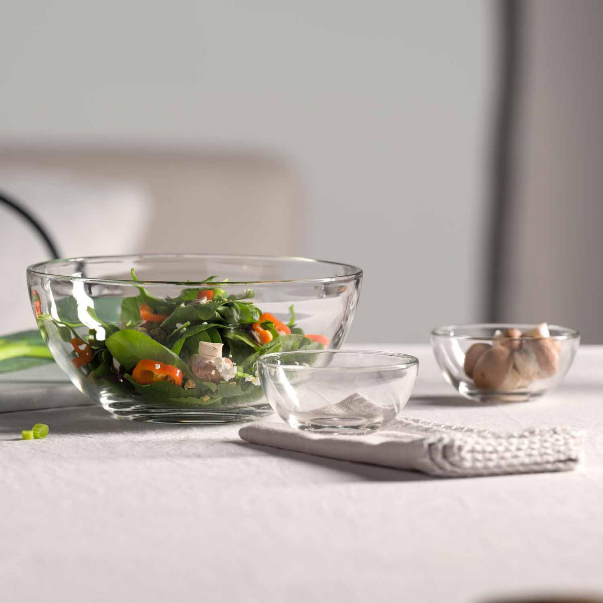 SCHÜSSELSET Cucina 5-teilig  - Transparent, Design, Glas (22,00/14,00/22,00cm) - Leonardo