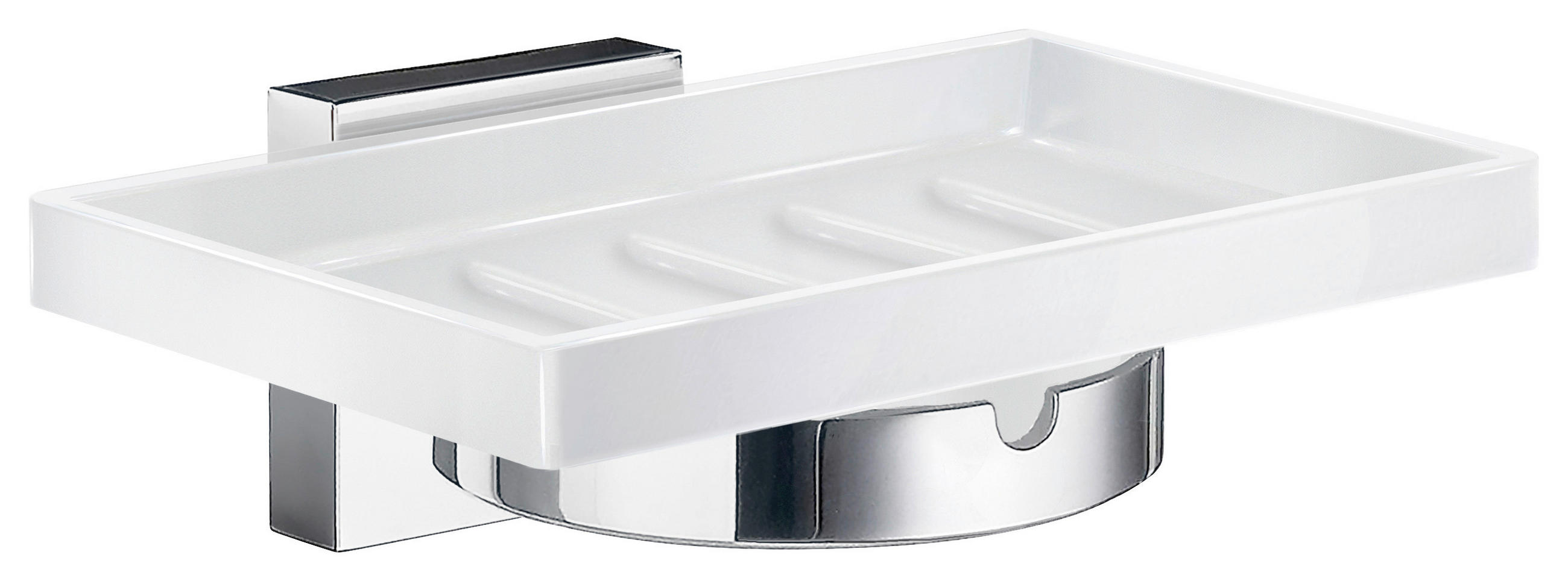 SEIFENSCHALE Metall, Keramik  - Chromfarben/Weiß, Basics, Keramik/Metall (12,3/3/9,5cm)