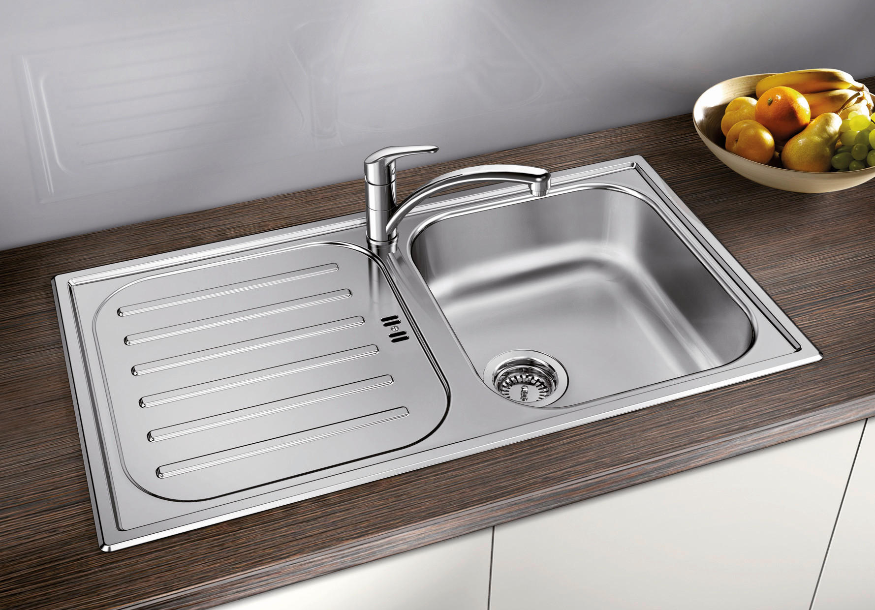 SPÜLE 521007  - Edelstahlfarben, Basics, Metall (86/16,5/48cm) - Blanco