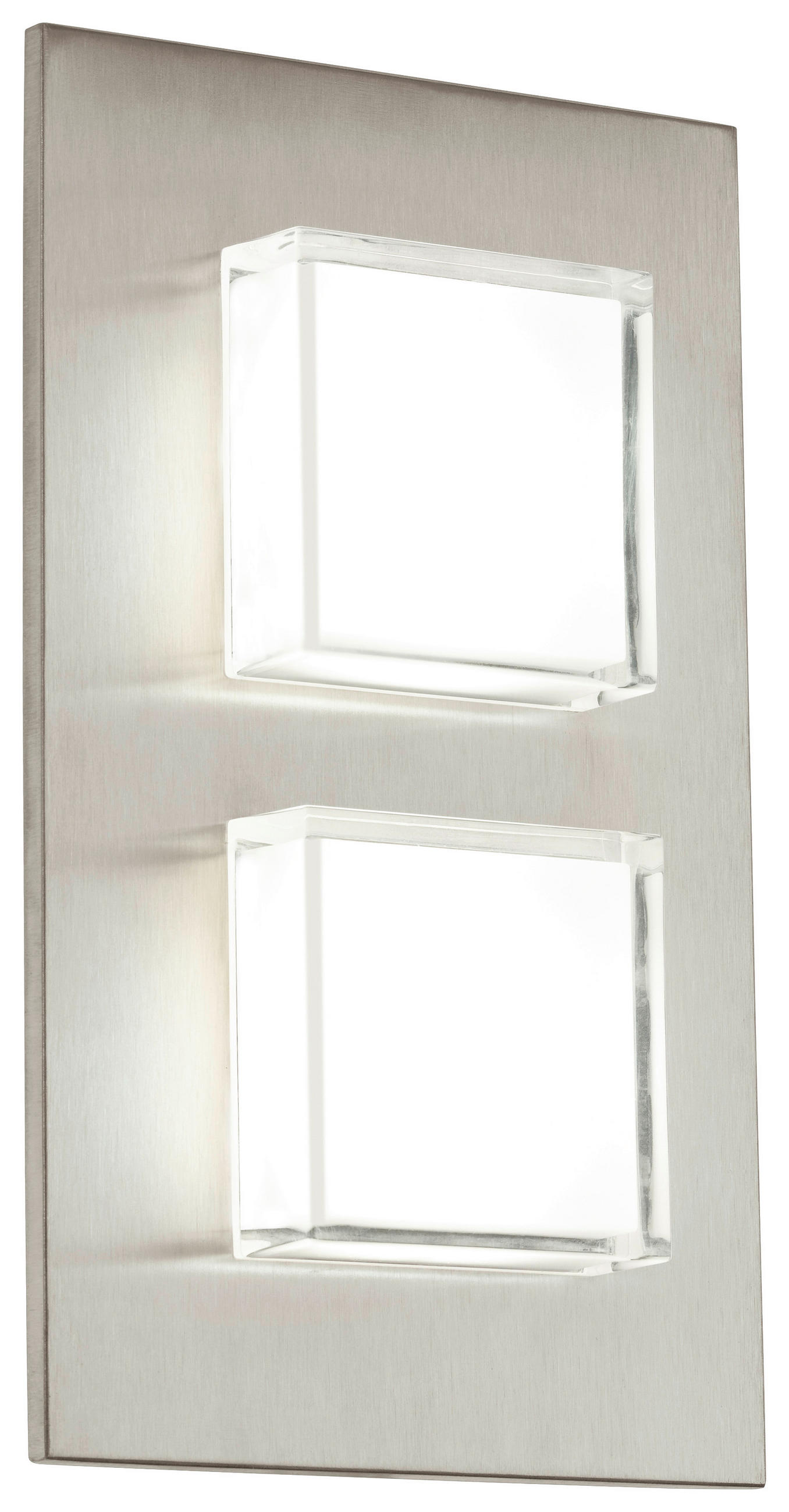 NÁSTENNÉ SVIETIDLO, 25/15/5,5 cm - strieborná, Design, kov (25/15/5,5cm)