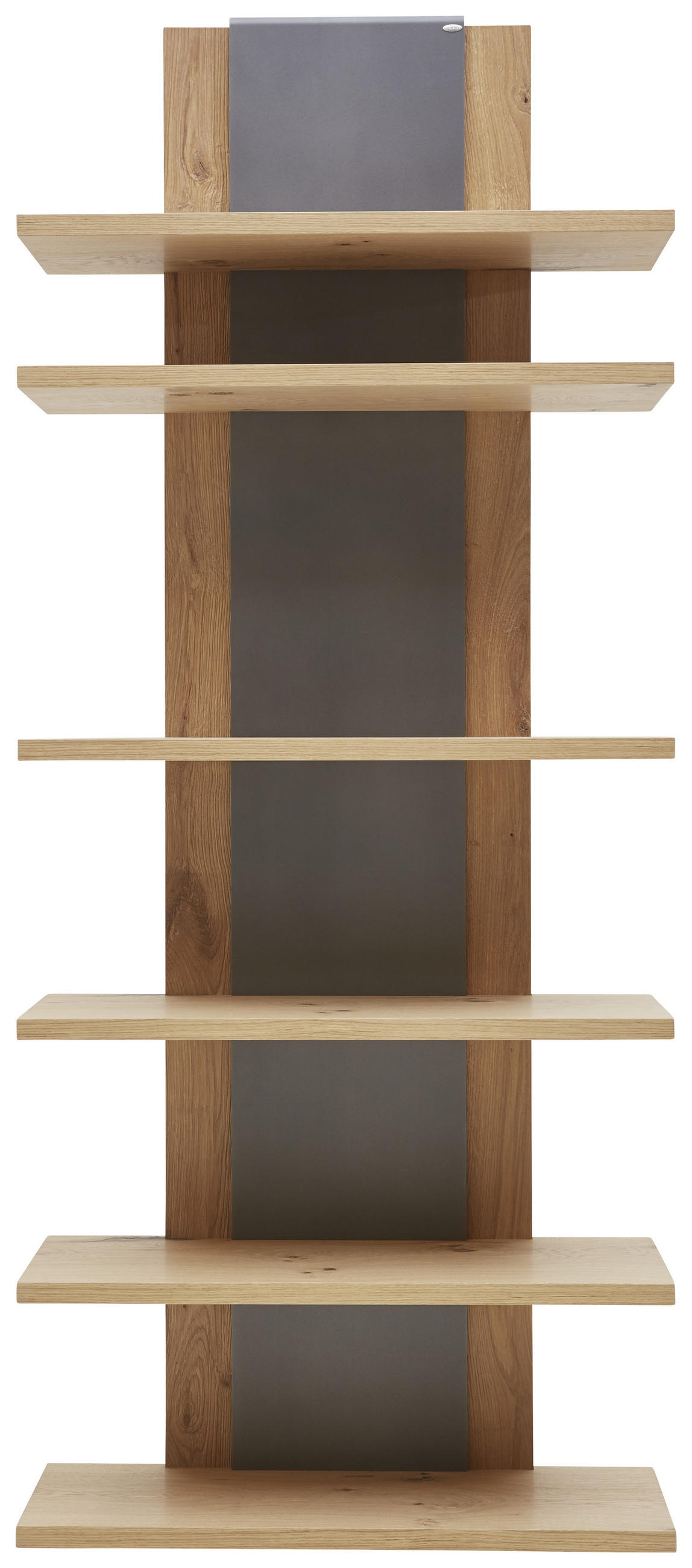 REGAL Wildeiche furniert, massiv Anthrazit, Eichefarben  - Eichefarben/Anthrazit, Natur, Holz/Metall (80/198,3/32,9cm) - Voglauer