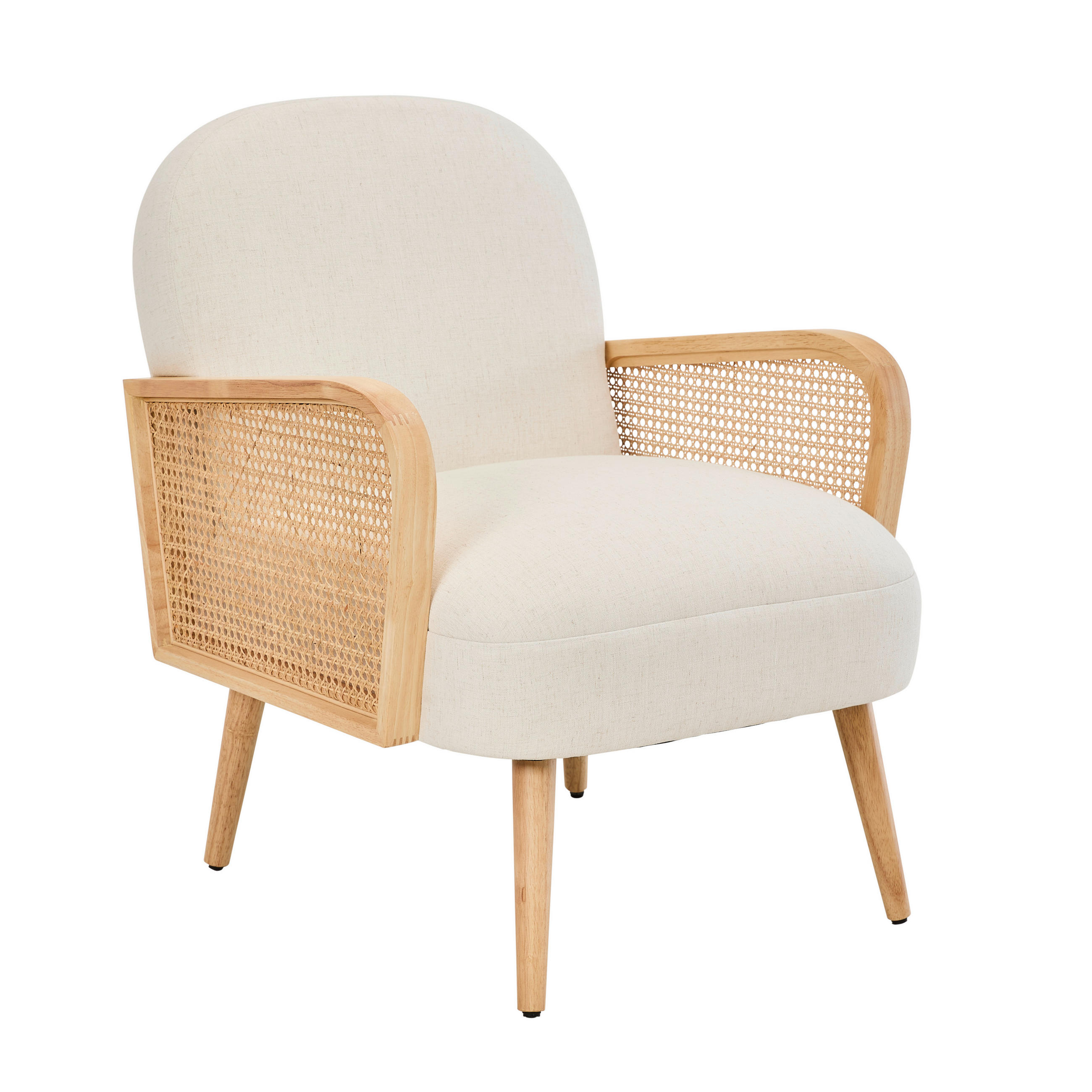 SESSEL in Leinenoptik Creme  - Creme/Naturfarben, Trend, Holz/Textil (65/81/74cm) - MID.YOU