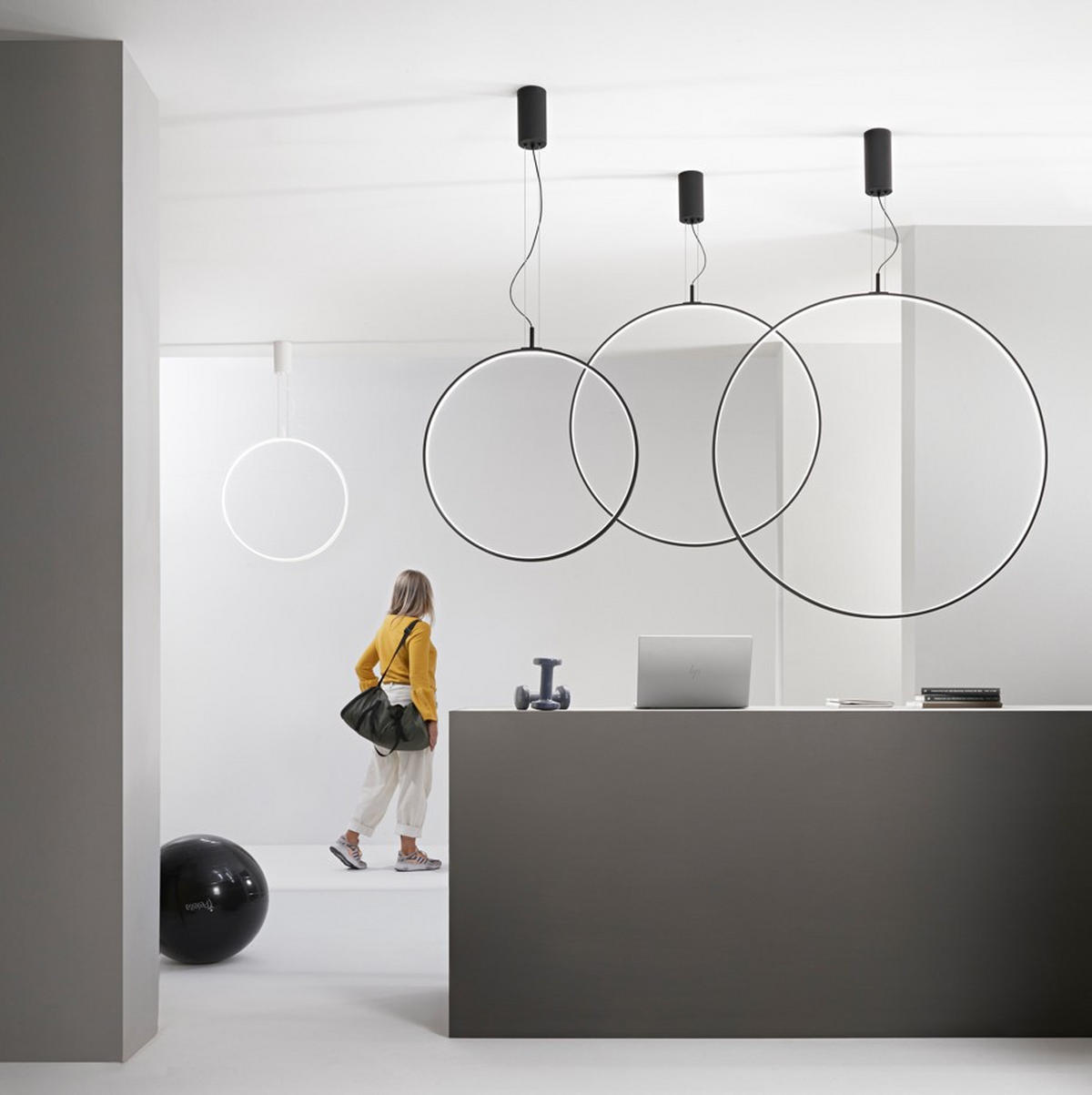 LED-HÄNGELEUCHTE 80/210 cm  - Schwarz/Weiß, Design, Kunststoff/Metall (80/210cm)