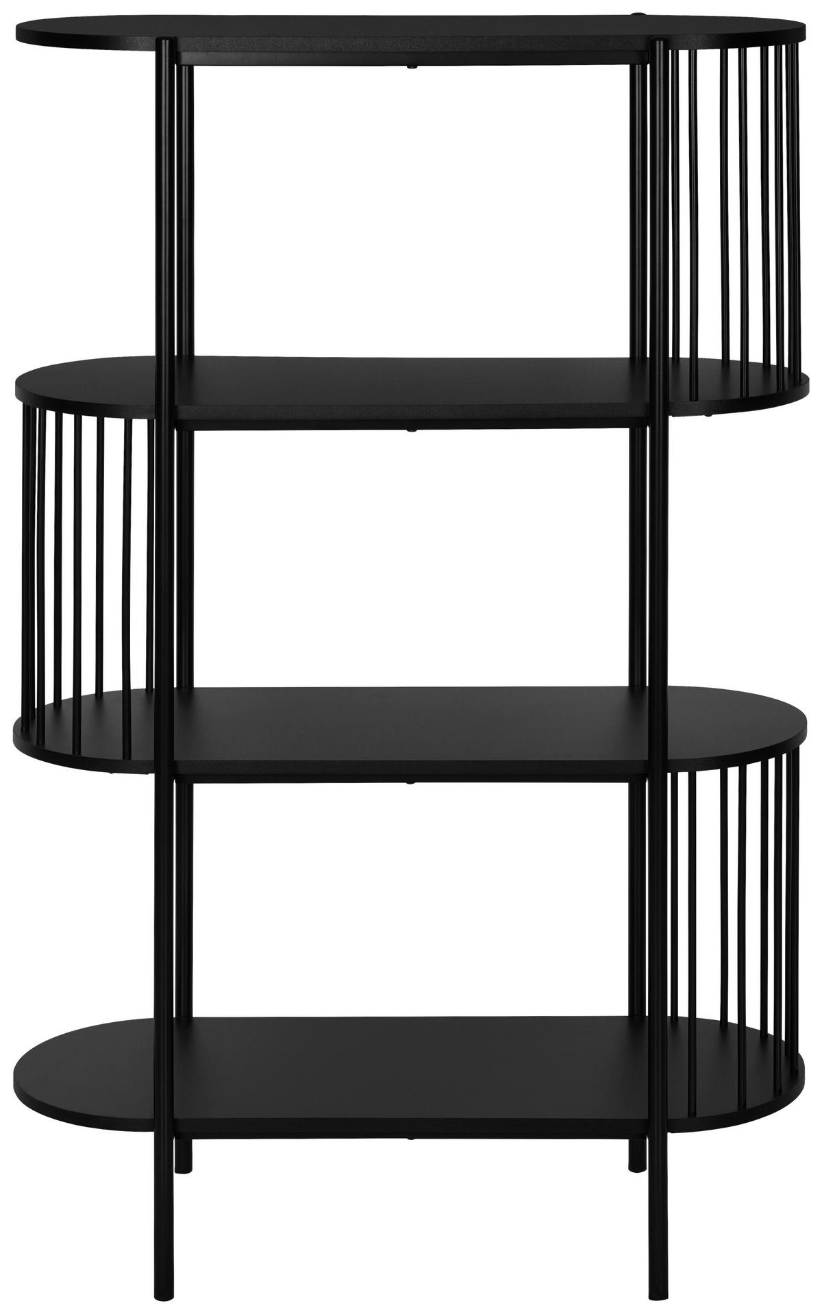 REGAL Schwarz  - Schwarz, Trend, Holzwerkstoff/Metall (80/133,5/34cm) - Xora