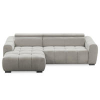 ECKSOFA  Webstoff Greige  - Greige/Schwarz, Design, Kunststoff/Textil (177/274cm) - Livetastic