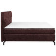 BOXSPRINGBETT 180/200 cm,  in Dunkelrot, Topper, H2 + H2 = mittel  - Schwarz/Dunkelrot, Design, Textil/Metall (180/200cm) - Esposa